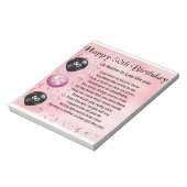 Moeder in rechtsgedicht - 50e verjaardag notitieblok (Linkerzijde)