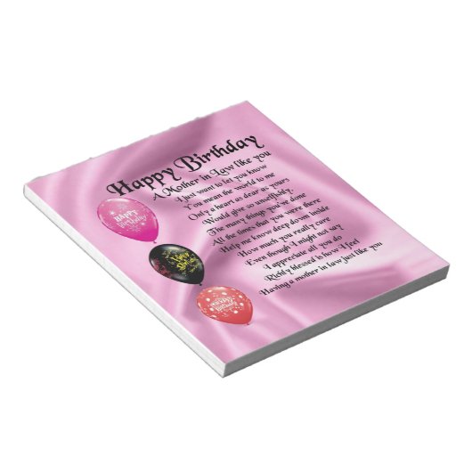 Moeder in rechtsgedicht - Fijne verjaardag Notitieblok (Schuin)