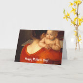 Moeder in rood met kind kaart (Gele Bloem)