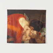 Moeder in rood met kind wandkleed (Voorkant (horizontaal))