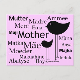 Moeder in verschillende talen briefkaart