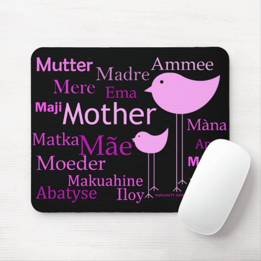 Moeder in verschillende talen muismat (Met muis)
