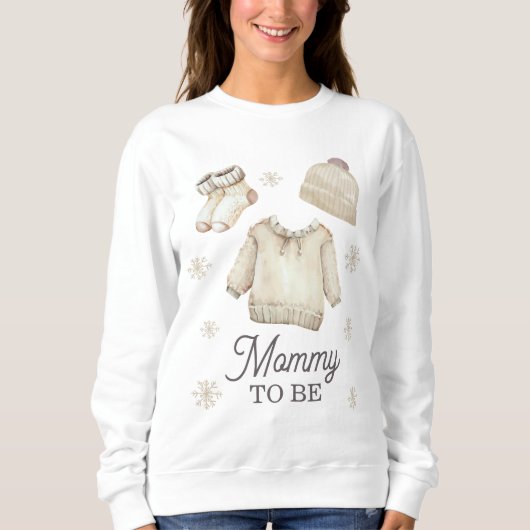 Moeder in wording Winter Baby Shower Trui (Voorkant)