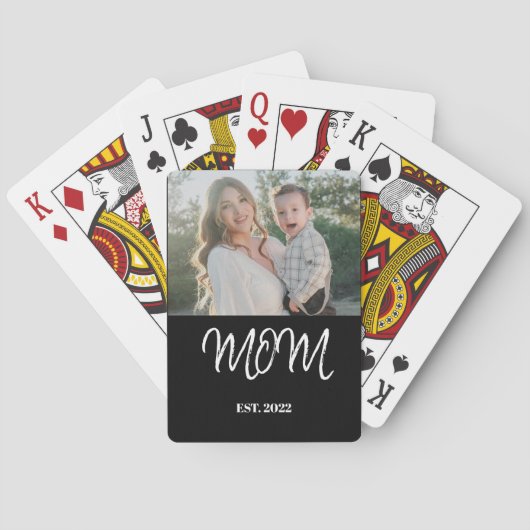 Moeder ingesteld, Pokerkaarten met foto (Achterkant)
