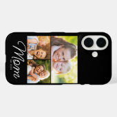 Moeder ingesteld script zwart 3 foto Case-Mate iPhone case (Achterkant (horizontaal))
