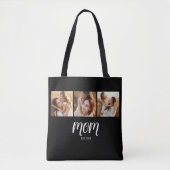 Moeder ingestelde script zwart 3 foto tote bag (Voorkant)