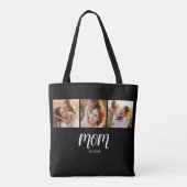Moeder ingestelde script zwart 3 foto tote bag (Achterkant)