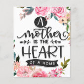 Moeder is het hart van een cadeau thuis, mam Birth Flyer (Voorkant)