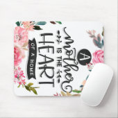 Moeder is het hart van een cadeau thuis, mam Birth Muismat (Met muis)