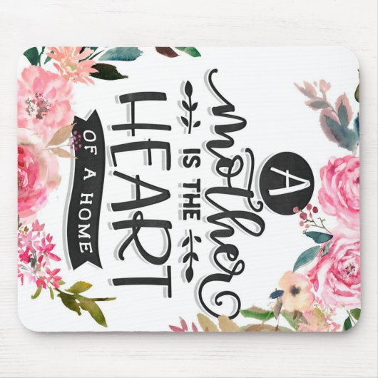Moeder is het hart van een cadeau thuis, mam Birth Muismat (Voorkant)