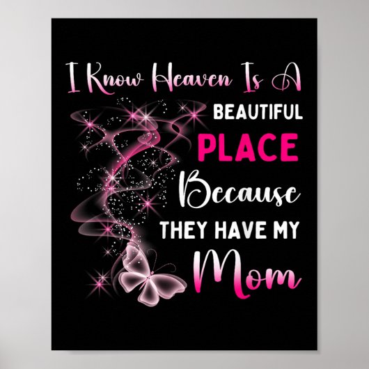 Moeder is mijn beschermengel in de Hemel Memorial  Poster (Voorkant)