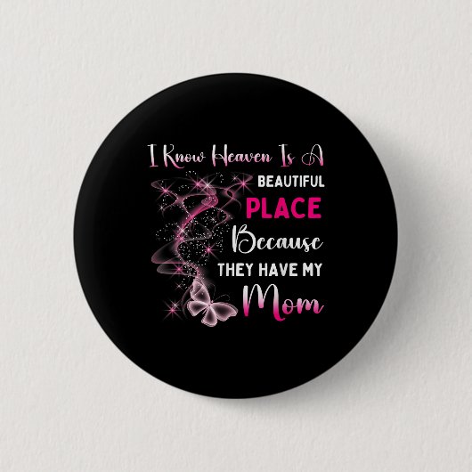 Moeder is mijn beschermengel in de Hemel Memorial Ronde Button 5,7 Cm (Voorkant)