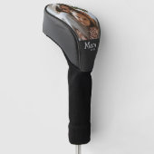Moeder is te zeggen witte pretentieloze lettertype golfheadcover (Schuin)