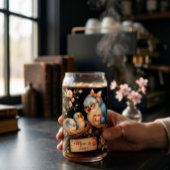 Moeder is thuis Zwarte Drinkset Cadeau Blikvorm Glas