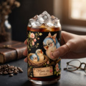 Moeder is thuis Zwarte Drinkset Cadeau Blikvorm Glas