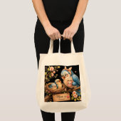 Moeder is thuis Zwarte Tote Tas Vogel Cadeau (Voorkant (product))