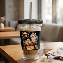 Moeder is thuis Zwarte Tumbler Vogel Cadeau