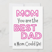 Moeder Je bent de beste vader Vaderdag kaart (Voorkant)