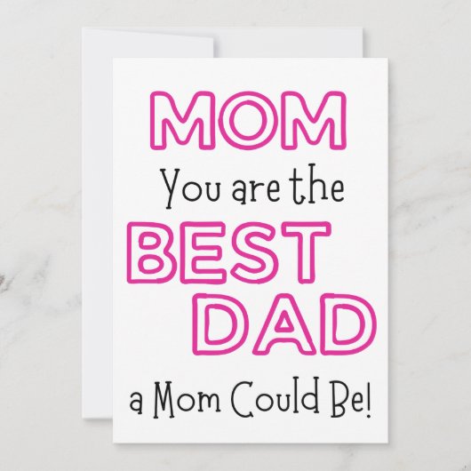 Moeder Je bent de beste vader Vaderdag kaart (Voorkant)
