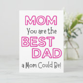 Moeder Je bent de beste vader Vaderdag kaart (Staand voorkant)