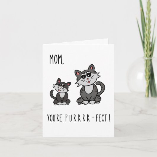 Moeder, je bent poes-perfect! Mooie Moederdag kaar Kaart (Voorkant)
