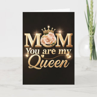 Moeder, jij bent mijn koningin Gouden typografie o Kaart