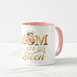 Moeder, jij bent mijn koningin Gouden typografie o Mok