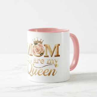 Moeder, jij bent mijn koningin Gouden typografie o Mok