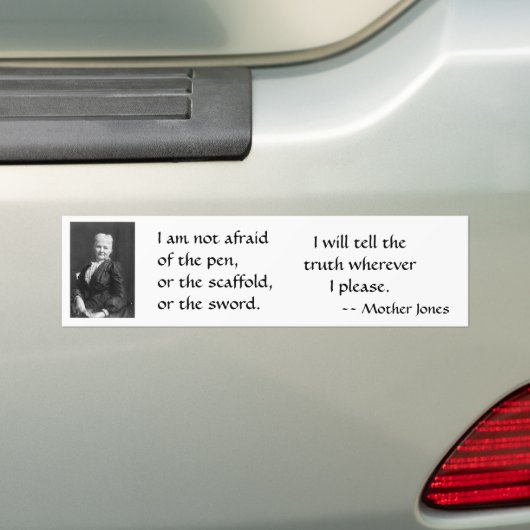 Moeder Jones Bumpersticker (Op auto)