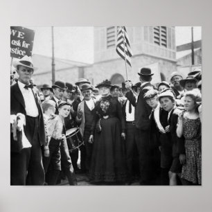 Moeder Jones met stakende werknemers - 1903 Poster