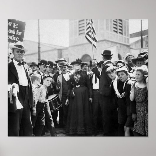 Moeder Jones met stakende werknemers - 1903 Poster (Voorkant)