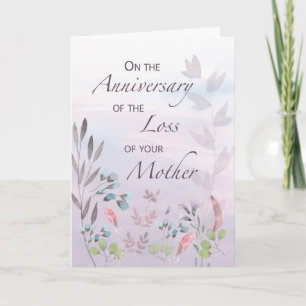 Moeder Jubileum van Verlies Waterverf Florals Kaart
