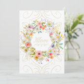 Moeder Kaart - Mooie bloemenkransen kaart (Staand voorkant)
