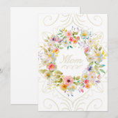 Moeder Kaart - Mooie bloemenkransen kaart (Voorkant / Achterkant)