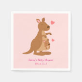 Moeder Kangaroo en Baby Joey Baby shower servetten (Voorkant)
