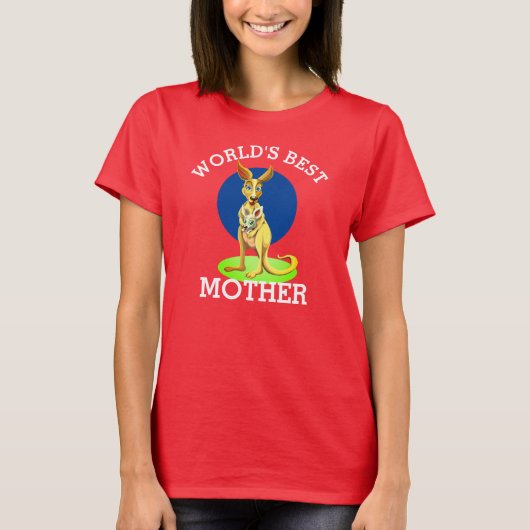 Moeder Kangaroo en Baby T-Shirt (Voorkant)