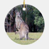 Moeder Kangaroo met Baby Joey in haar zak Keramisch Ornament (Achterkant)