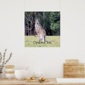 Moeder Kangaroo met Baby Joey in haar zak Poster (Keuken)