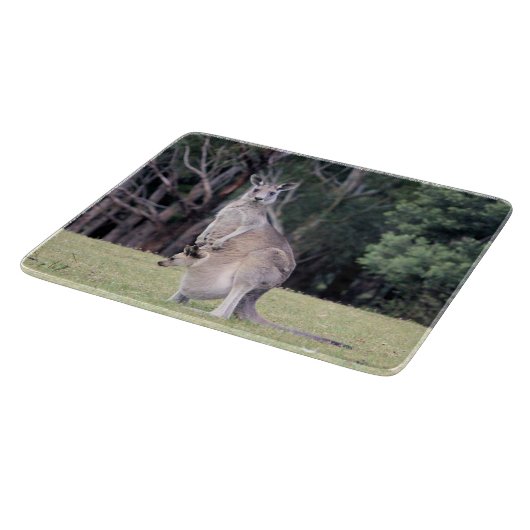 Moeder Kangaroo met Baby Joey in haar zak Snijplank (Hoek)