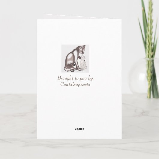 Moeder kat en kitten kaart (Achterkant)