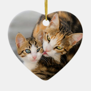 Moeder kat houdt van Cute Kitten hangen decor Keramisch Ornament