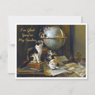 Moeder Kat Kittens Bureaustoel Ik Ben Blij Dat Jij Bedankkaart