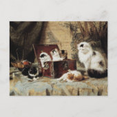 Moeder Kat Kittens Henriëtte Ronner-Knip Briefkaart (Voorkant)