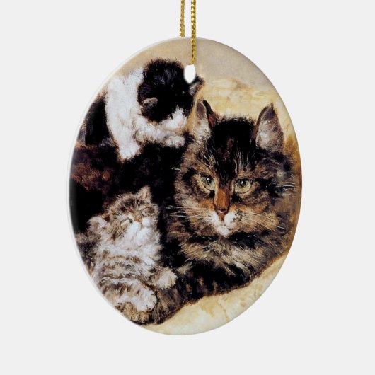 Moeder Kat met Kittens · H. Ronner-Knip · Ornament (Rechts)