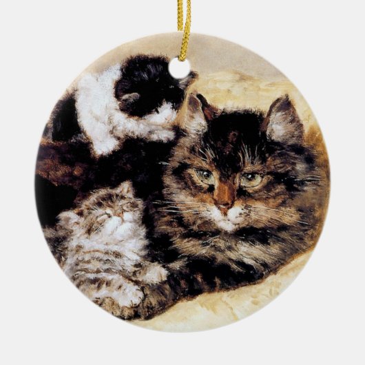 Moeder Kat met Kittens · H. Ronner-Knip · Ornament (Voorkant)