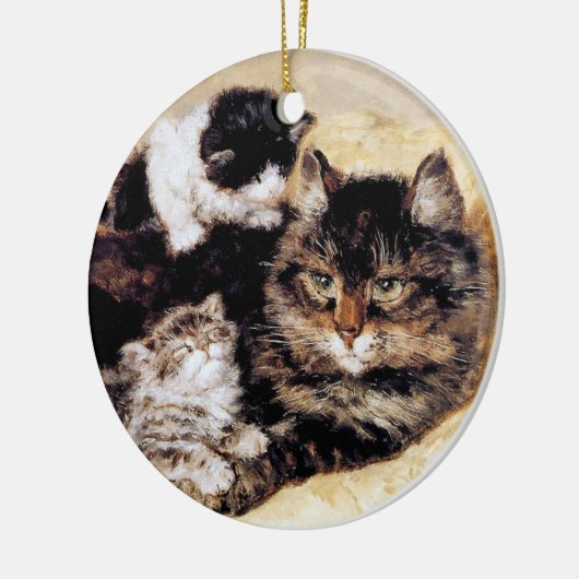 Moeder Kat met Kittens · H. Ronner-Knip · Ornament (Links)