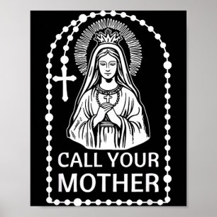 Moeder katholieke humor maagd maria geloof kunst poster