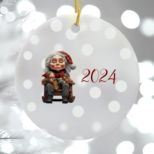 Moeder Kerst II Kerst Elf Keramisch Ornament