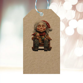 Moeder Kerst II Kraft Gift Labels Cadeaulabel