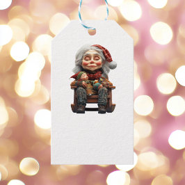 Moeder Kerst II Witte Gift Labels Cadeaulabel